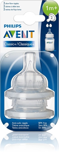 Lot de 2 tétines Classic 6 mois+ (débit variable) Philips AVENT