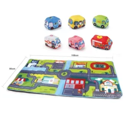 dimension Tapis circuit + Voiturette en Tissu Game Carpet - Huanger