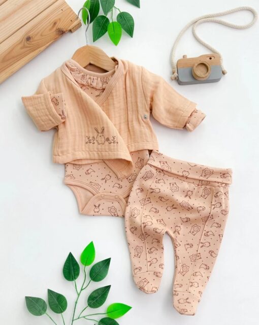 Tenue Fillette Hyper Élégante 3 Pcs-Pantalon Body Assorti et Poncho
