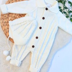 Combinaison Pilote en Maille Tressée & Bonnet - Le Chic Intemporel