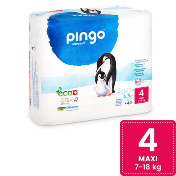 Couches écologiques réspirantes Pingo  2 paquets taille 4 – 7 à 18 kg – 40 couches*2-21910