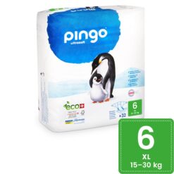 Couches écologiques réspirantes Pingo 2 paquets taille 6 XL (15-30kg) Ultrasoft 32 Couches*2-21963