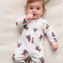 Grenouillère Bébé Élégance et Douceur 100% Coton - Teddy bear