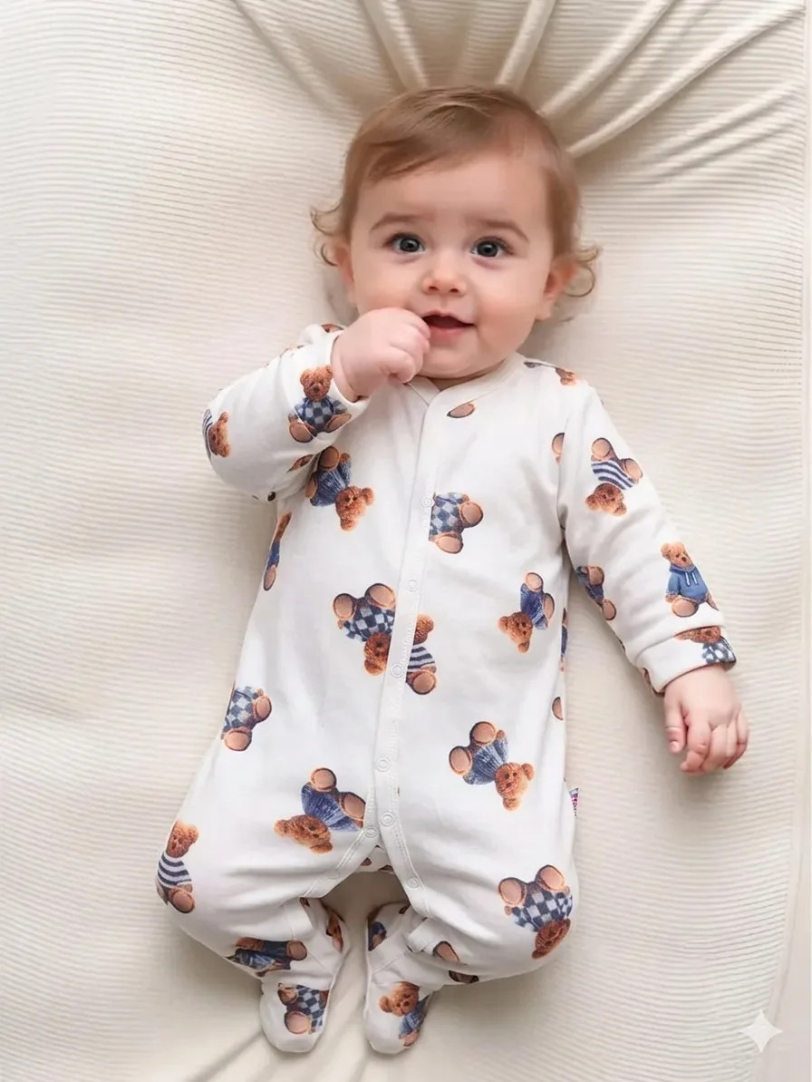 grenouillère bébé élégance et douceur 100%