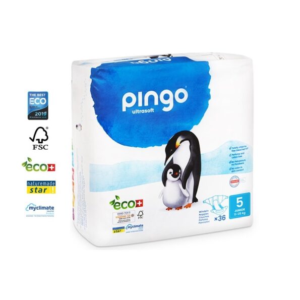 Couches écologiques réspirantes Pingo 2 paquets taille 5 (11-25KG) 36 Couches * 2-21968