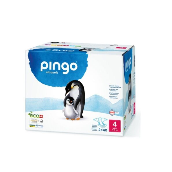 Couches écologiques réspirantes Pingo  2 paquets taille 4 – 7 à 18 kg – 40 couches*2-21911