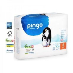 Couches écologiques réspirantes Pingo 2 paquets taille 3 - 4 à 9 kg - 44 couches Lingettes offertes-21896