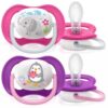 2 Sucettes ultra air nuit 6-18 mois roses - Philips avent