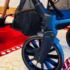 a close up of a stroller