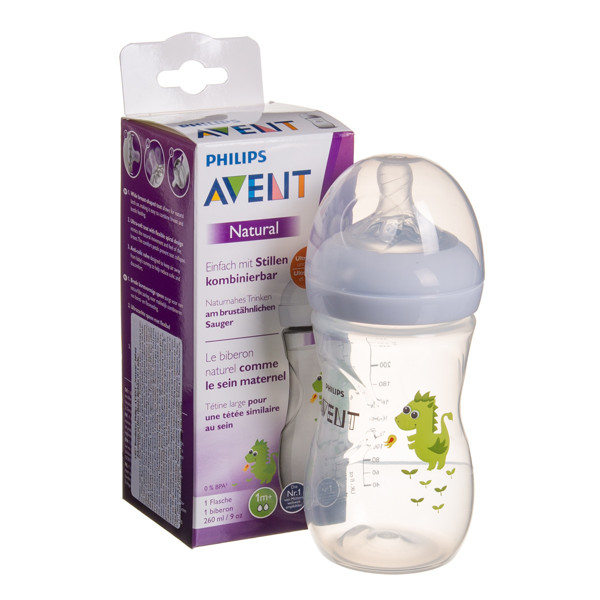 AVENT - Biberon Natural (260ml) - 4 Motifs - Allobebe Maroc