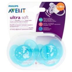 Lot de 2 sucettes orthodontiques Ultra Douces- 6-18 mois - Avent-22866