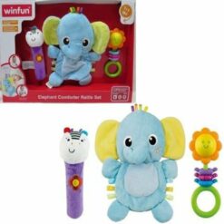 Kit Doudou éléphant avec hochets 3 En 1 - Winfun-23237