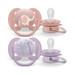 Lot de 2 sucettes Ultra soft - 0-6 mois - Avent-philips