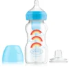 Biberon 2en1 270ml Cole large Bleu 6M+ (sippy+tétine L3) - Dr. Brown's
