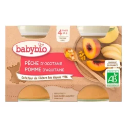 Babybio Pêche Pomme d’Aquitaine 2 X 130G