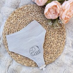 Bavoir bandana moussline 100% coton avec attache sucette 2en1