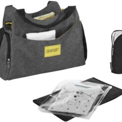 Sac à langer multipoches gris chiné - Badabulle-23591