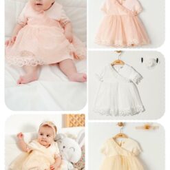 Robe demi manches Dentelle en tulle Florale spéciale occasions