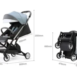 dimension Poussette Légère Compacte – GUBI Aluminium