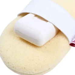 Éponge gant de bain pour bébé avec bande élastique : Nettoyage doux et pratique