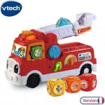 Camion Caserne de Pompiers, échelle, camion, hélicoptère – Vtech-0