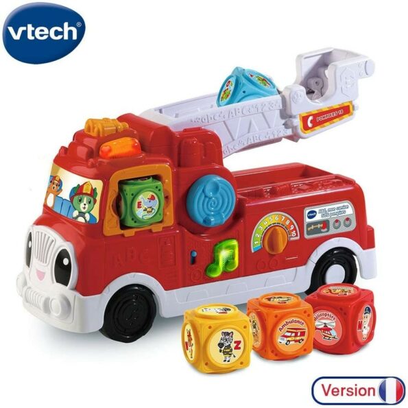 Camion Caserne de Pompiers, échelle, camion, hélicoptère – Vtech-24456