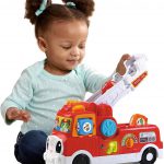 Camion Caserne de Pompiers, échelle, camion, hélicoptère – Vtech-0
