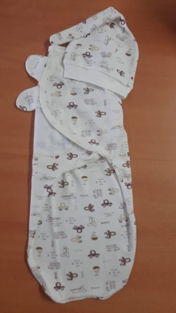 SwaddleMe Emmaillotage avec bonnet – Bambini-24301