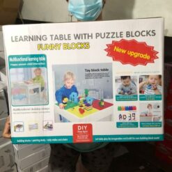 Table d'apprentissage avec Chaise + blocs puzzle-24682