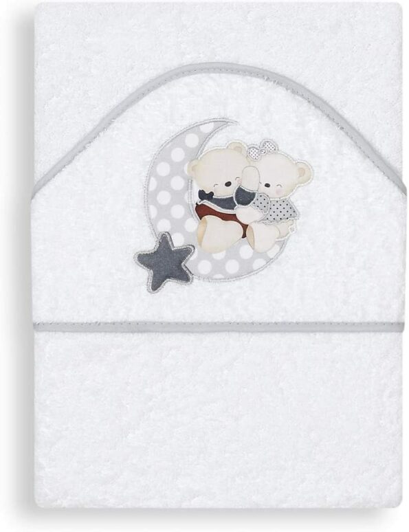 Cape de bain bébé à capuche brodée – Pierre cardin-0