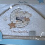 Cape de bain bébé à capuche brodée – Pierre cardin-0