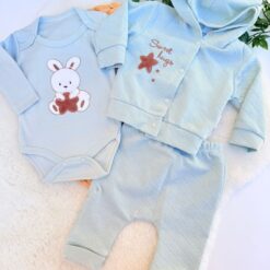 Jogging bébé fille brodé Lapin - Le Trio Cardigan 100% Coton