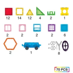 Blocs de Construction Magnétiques 70 Pcs