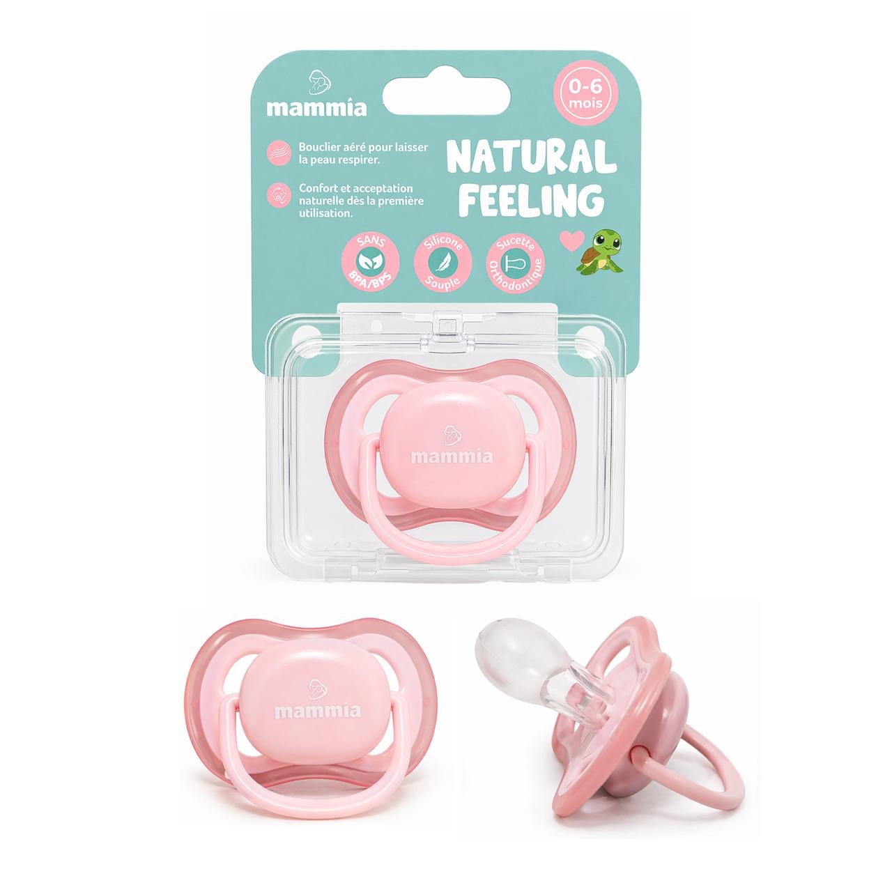 Pack 2 Sucettes orthodentiques Natural Feeling 6 mois - Mammia