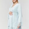 Ensemble Pyjama maman – Bleu Dentelle avec Peignoir