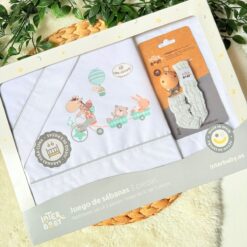 Parure de Lit Bébé coton "Animalitos" (60x120 cm) + Porte-Sucette – interbaby