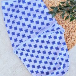 Couverture émmaillotage coton organique - Bleu