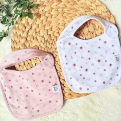 Lot de 2 Bavoirs Velcro Interbaby : 100% Coton et Praticité