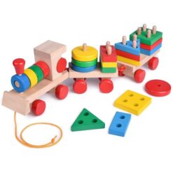 Jouet en bois Train Montessori Utilisation intérieure - Pour enfants de 3 à 5 ans