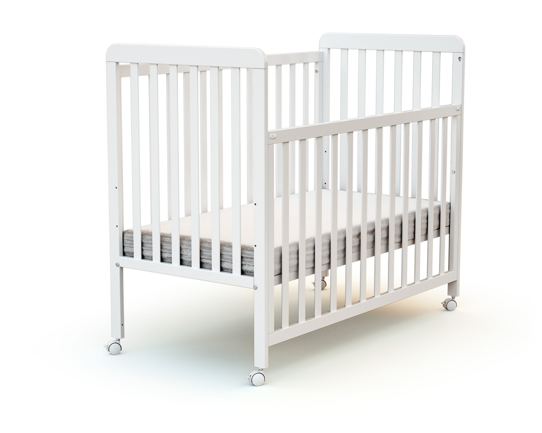 Lit bébé coulissant 60x120 confort – blanc