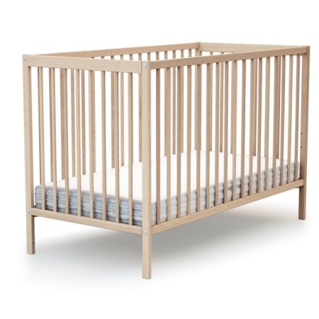 Lit Bebe Coulissant 60x1 Confort Hetre Verni Allobebe Maroc