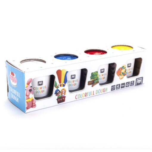 4 pots de pâte à modeler (rouge/jaune/bleu/blanc)- Eurekakids-0