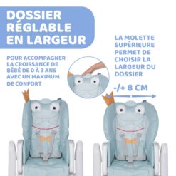 Chaise Haute Polly2Start Bleu Froggy - Chicco-25261