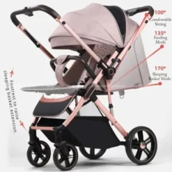 Poussette beige Bidirectionnelle – Kidilo