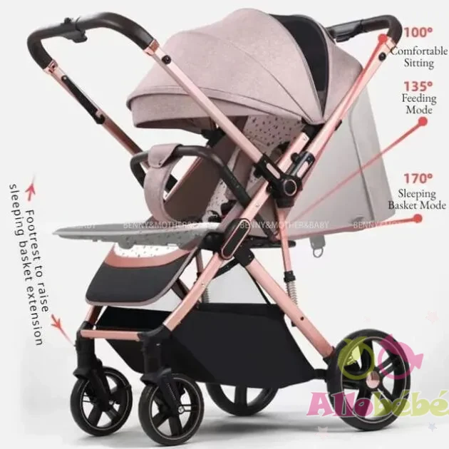 Poussette révérsible Compacte  kidilo - Z8 3 Poussette beige Bidirectionnelle – Kidilo
