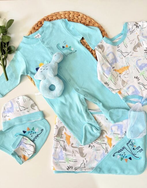 Pack Naissance 8 Pièces Motif Dinosaure