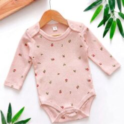 Body Bébé Fille en Coton Pur Fleuri – Douceur et Confort Premium
