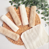 Lot de 6 Lingettes Buccales Multi-usages Tissu Tissé beige - Bebekevi