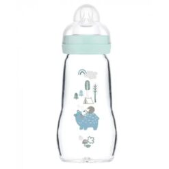 Biberon en verre Feel Good 260ml bleu - Mam