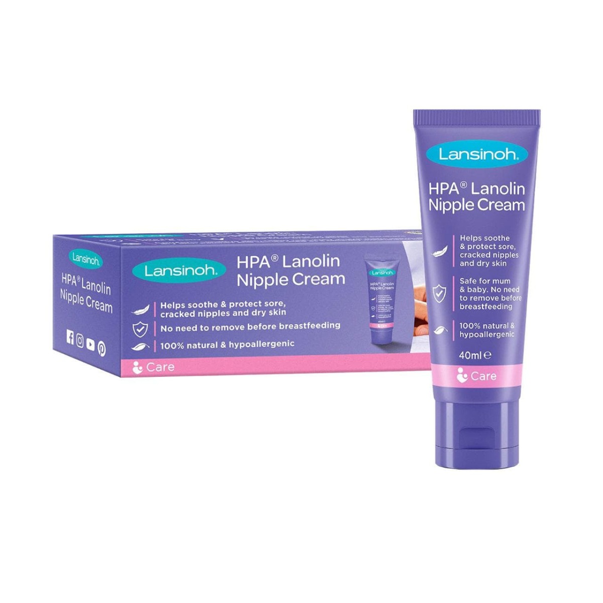 Crème Lanoline HPA Soin des Mamelons 40 ml- Lansinoh - Allobebe Maroc